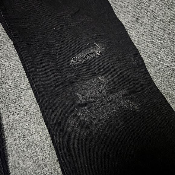 7 For All Mankind Jeans Black Distressed Bootcut Stretch Denim Grunge Style - Picture 5 of 15